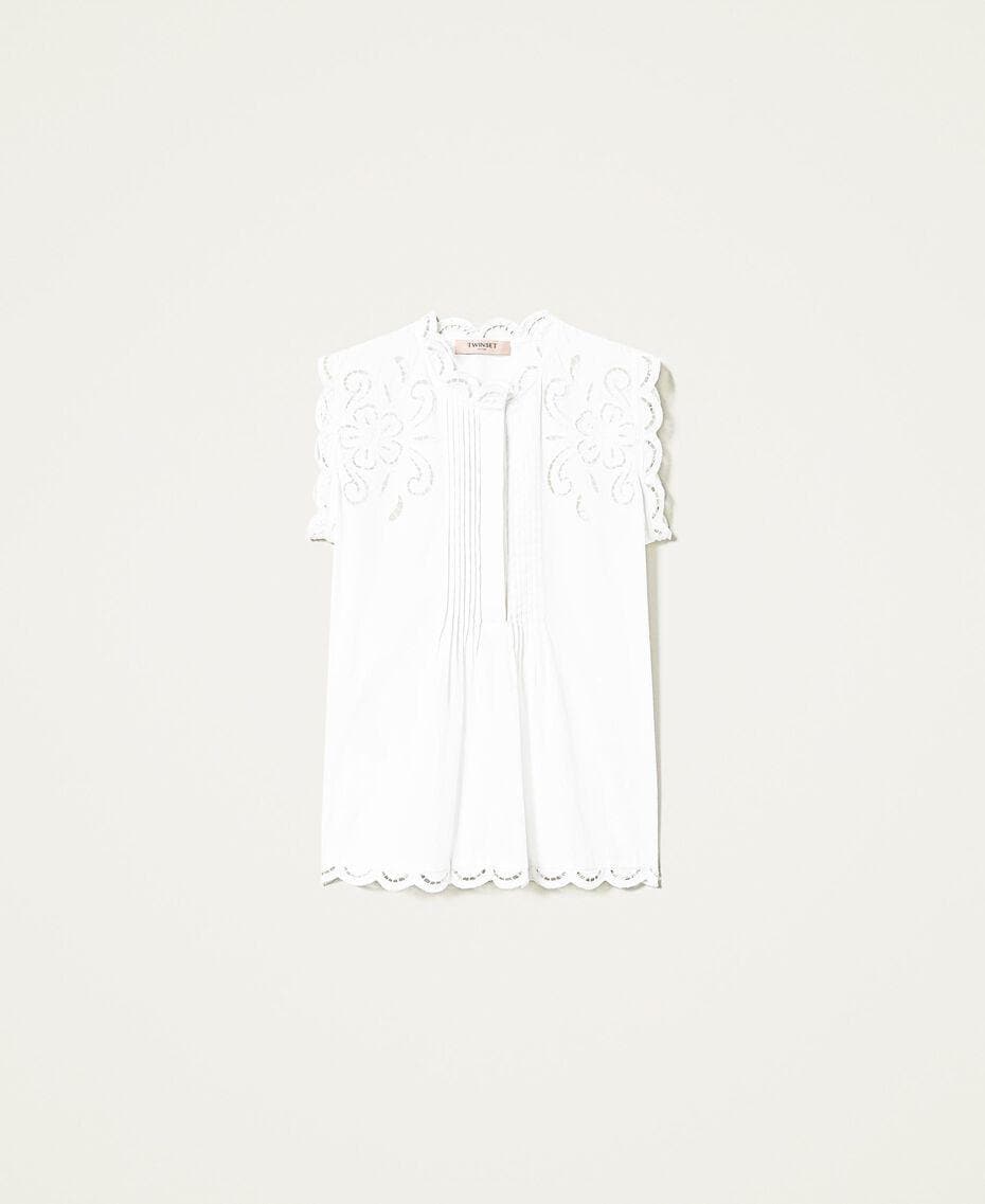 TWINSET - Top in mussola con ricami à jour - Vittorio Citro Boutique
