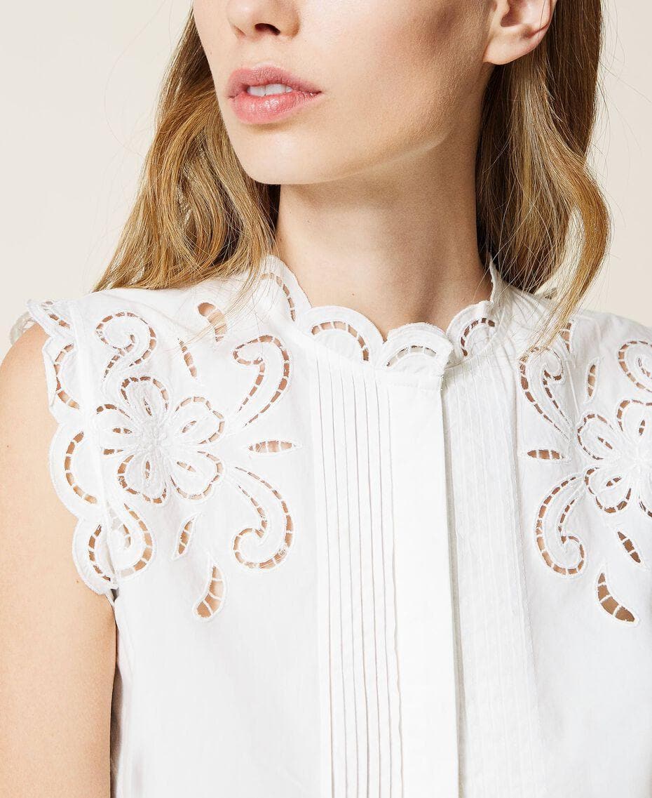 TWINSET - Top in mussola con ricami à jour - Vittorio Citro Boutique