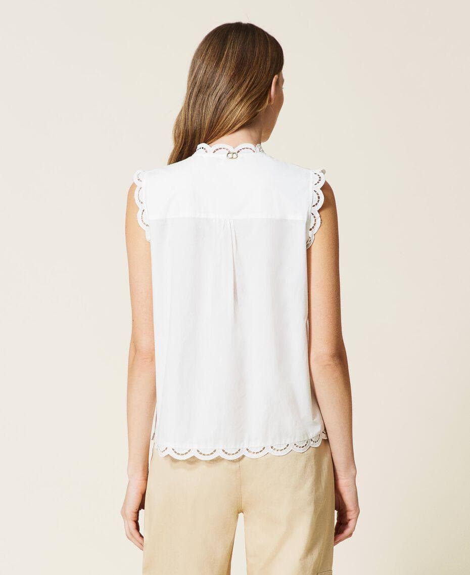TWINSET - Top in mussola con ricami à jour - Vittorio Citro Boutique
