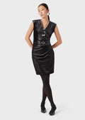 EMPORIO ARMANI - Tubino con drappeggio in ciniglia stampa glitter - Vittorio Citro Boutique