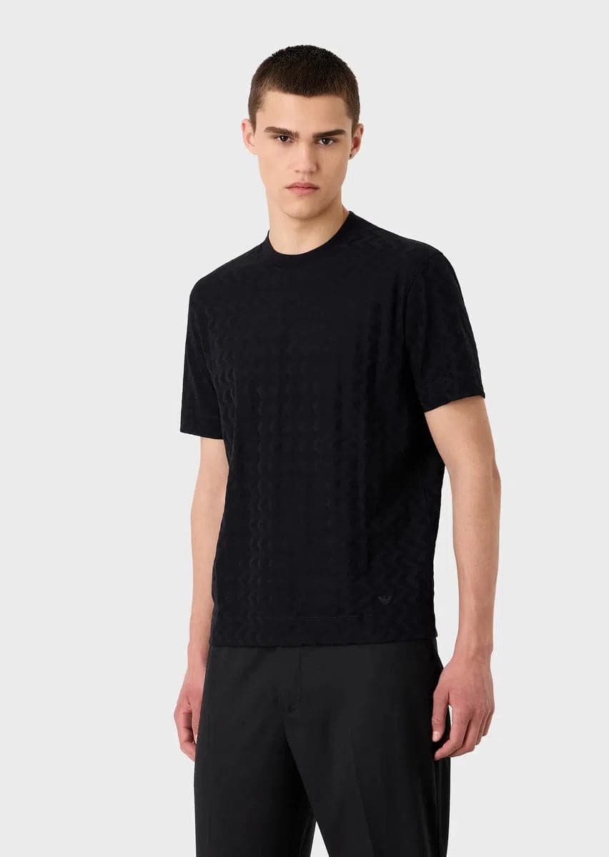 T-shirt in jersey motivo jacquard all over - Vittorio Citro Boutique
