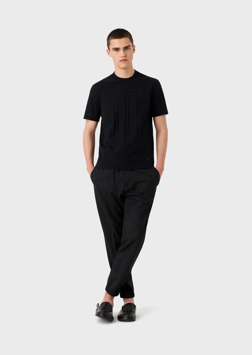 T-shirt in jersey motivo jacquard all over - Vittorio Citro Boutique